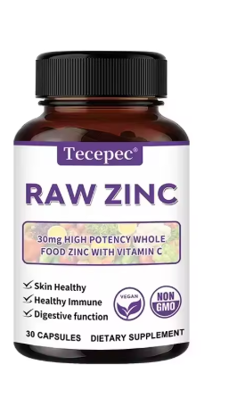 Raw Zinc 30mg + Vitamin C